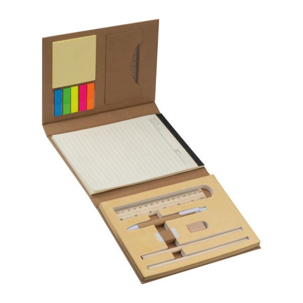 Writing case with cardboard cover, ruler, writing