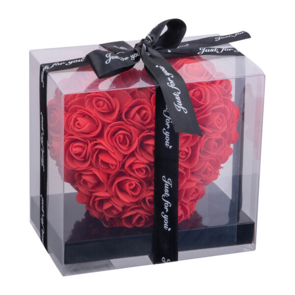 Artificial roses in heart shape