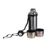 Vacuum insulated flask with cups, 1000 ml